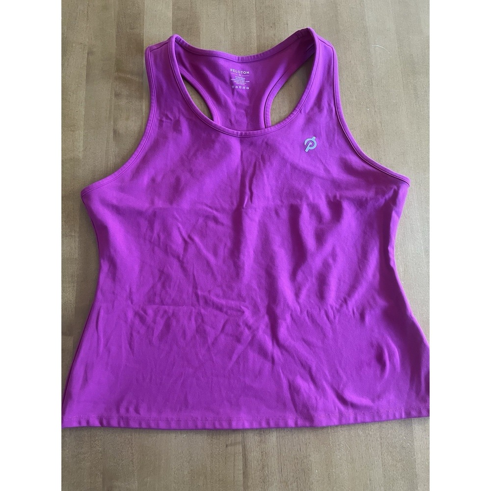 Peloton Women's Flow Racer Tank Pink Cadent Cropped Bike Tank Top Sz XL Cycling